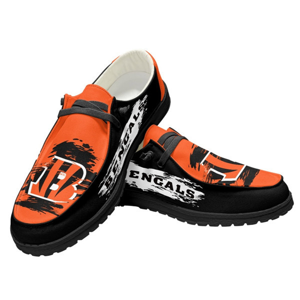 Women's Cincinnati Bengals Loafers Lace Up Shoes 001 (Pls check description for details)